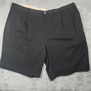 Tommy Bahama Shorts Mens 44 Black Tortola Short 100% Silk Pleated Dress TB8525